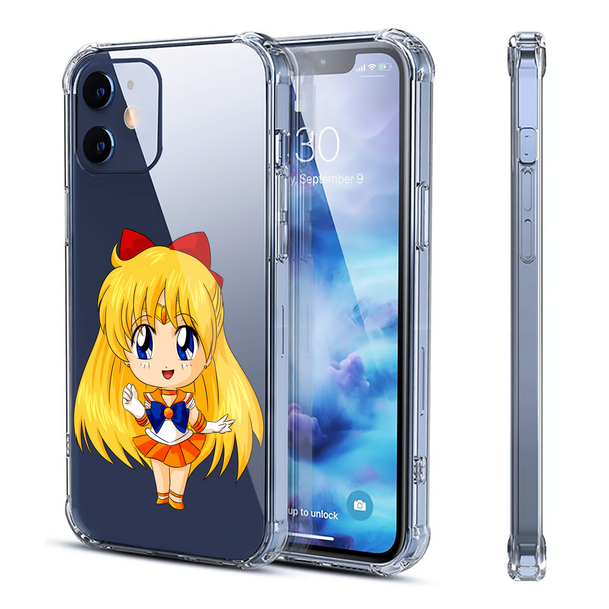 （画像用） 美少女戦士セーラームーン 愛野 美奈子 あいの みなこ Sailor Moon Aino Minako 【iPhone 12シリーズ対応】透明スマホケース（クリアソフトケース）